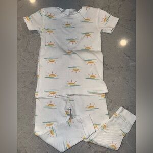 Carter's White Thermal Pajamas with Sun and Sea Print
